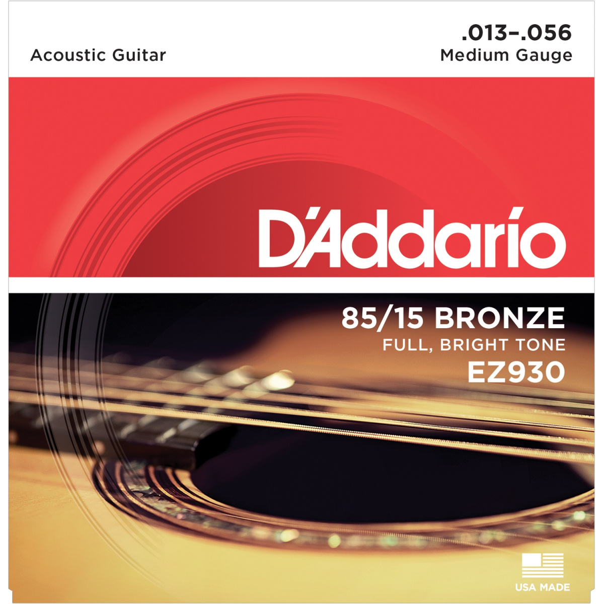 D'Addario EZ930 - струны для акуст. гитары, бронза 85/15, Medium 13-56 купить в prostore.me