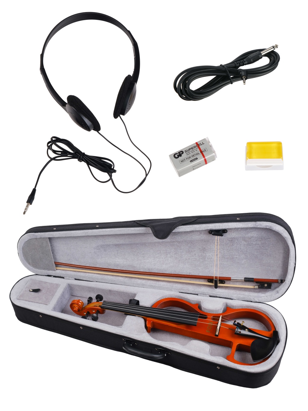 картинка HVE/HVE-06B Электроскрипка, с футляром и смычком, Foix от магазина prostore.me