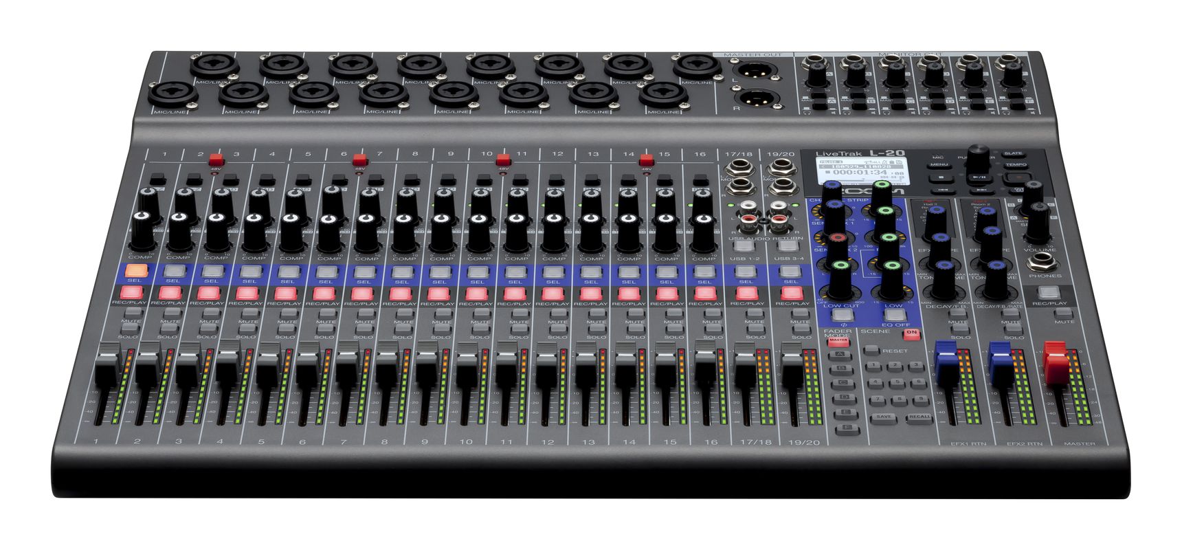 Zoom LiveTrak L-20 Цифровая микшерная консоль с 20 дискретными аудиоканалами. купить в prostore.me