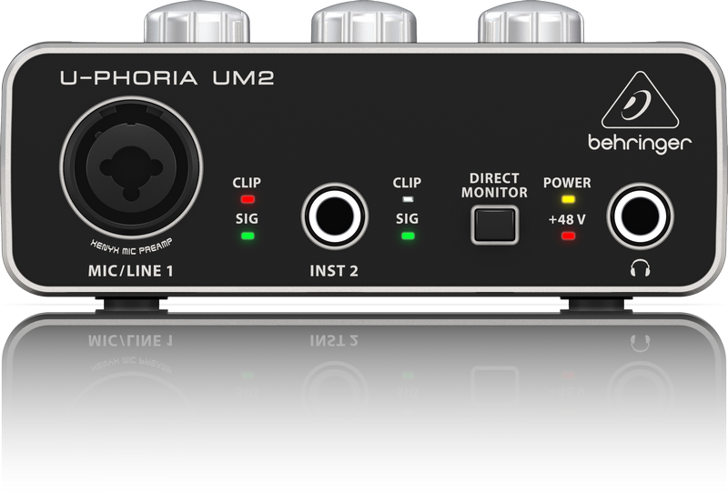 картинка BEHRINGER UM2 -USB-аудиоинтерфейс, 2 входа, 2 выхода, микр. предусилитель XENYX от магазина prostore.me