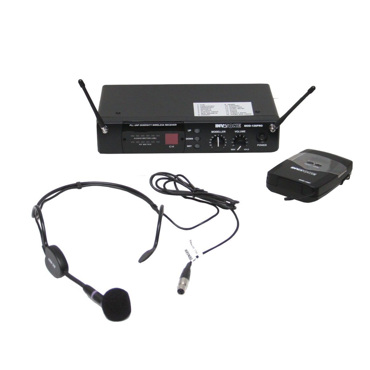INVOTONE MOD-126HS - двухантенная головная радиосистема с DSP, UHF710-726 МГц, с/ш >90дБ