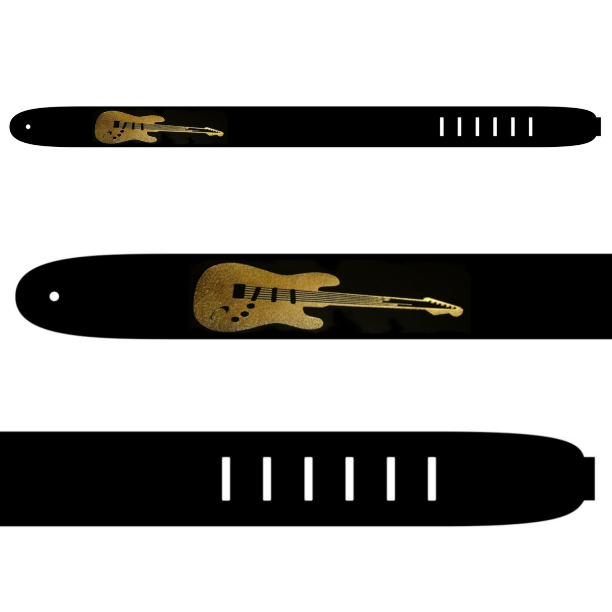 Perri's P25E-168 - Кожаный ремень (2,5") для гитары (золотая эл.гитара) купить в prostore.me
