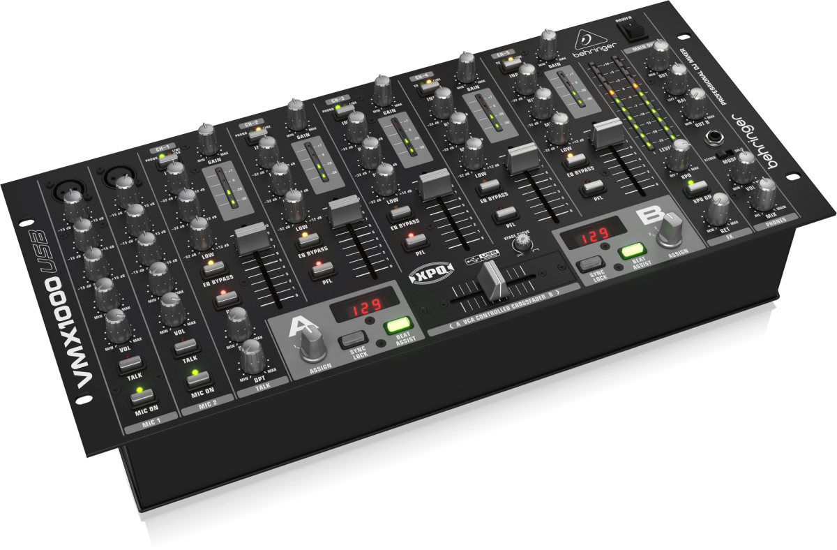 BEHRINGER VMX1000USB - микшер для DJ, 7-канальный,встроенный USB-интерфейс, МАС, РС, микр.предусил.