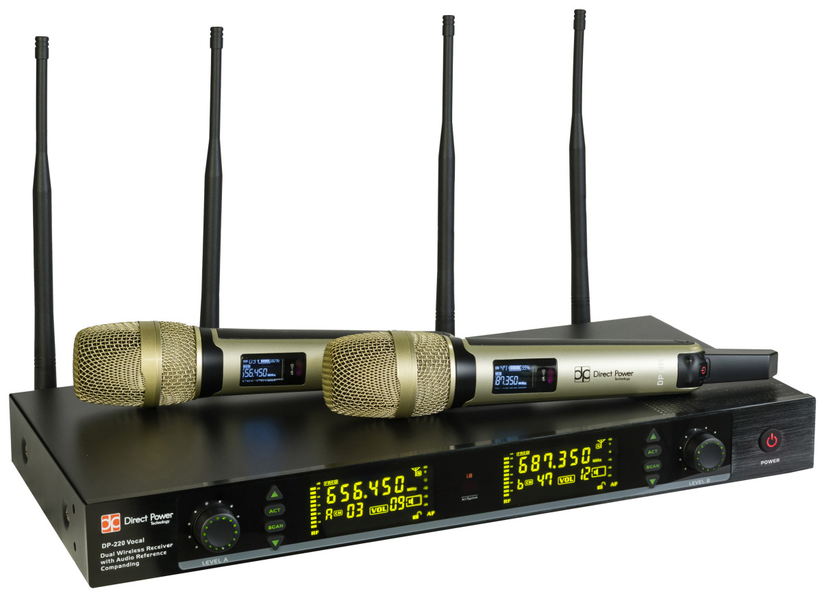 DP-220 VOCAL Двухканальная вокальная радиосистема с ручными передатчиками.