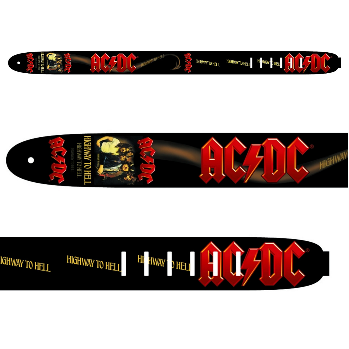 Perri's P25ACDC-1023 - Кожаный ремень (2,5") для гитары (AC/DC надпись) купить в prostore.me