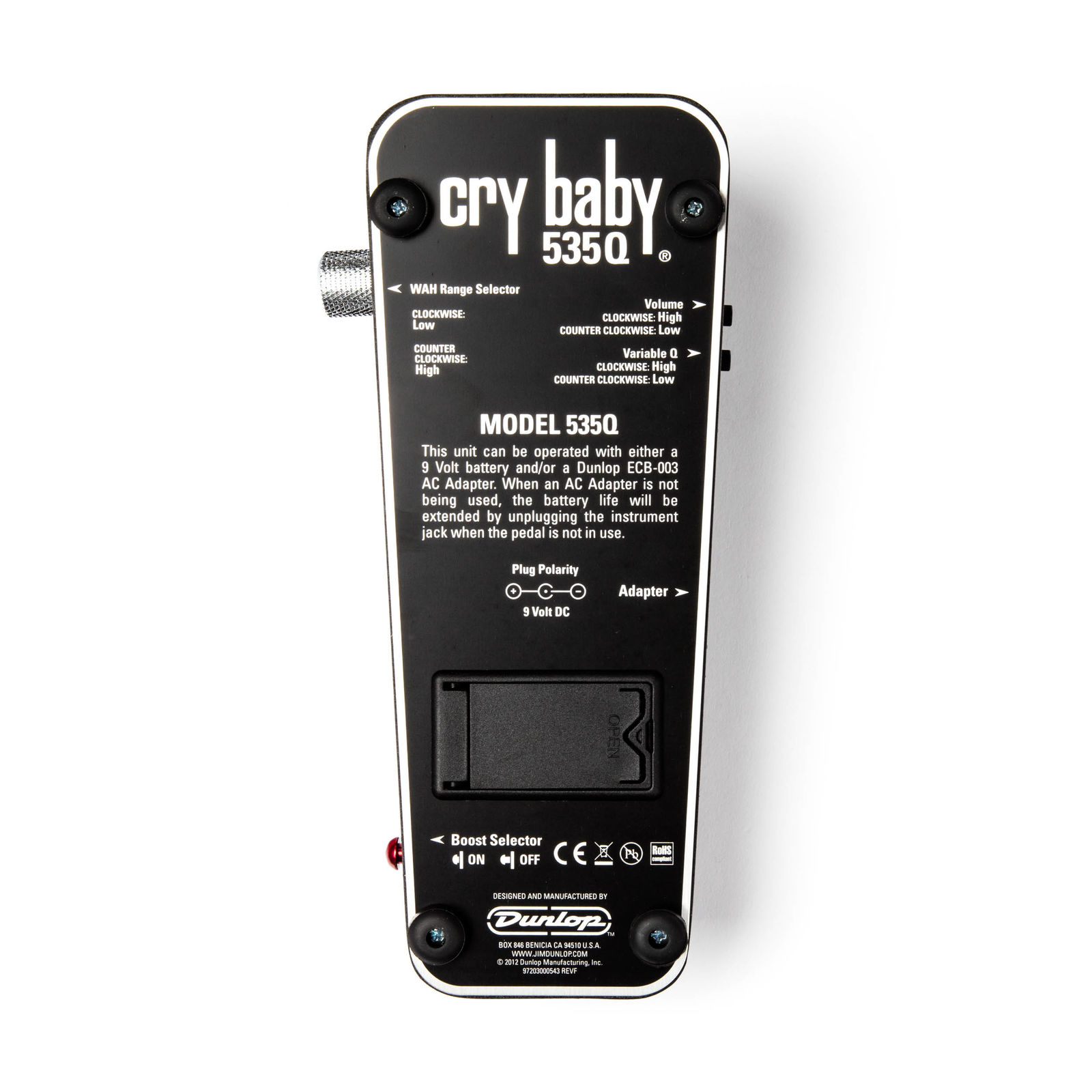 картинка 535Q Crybaby Q Педаль эффектов, черная, Dunlop от магазина prostore.me