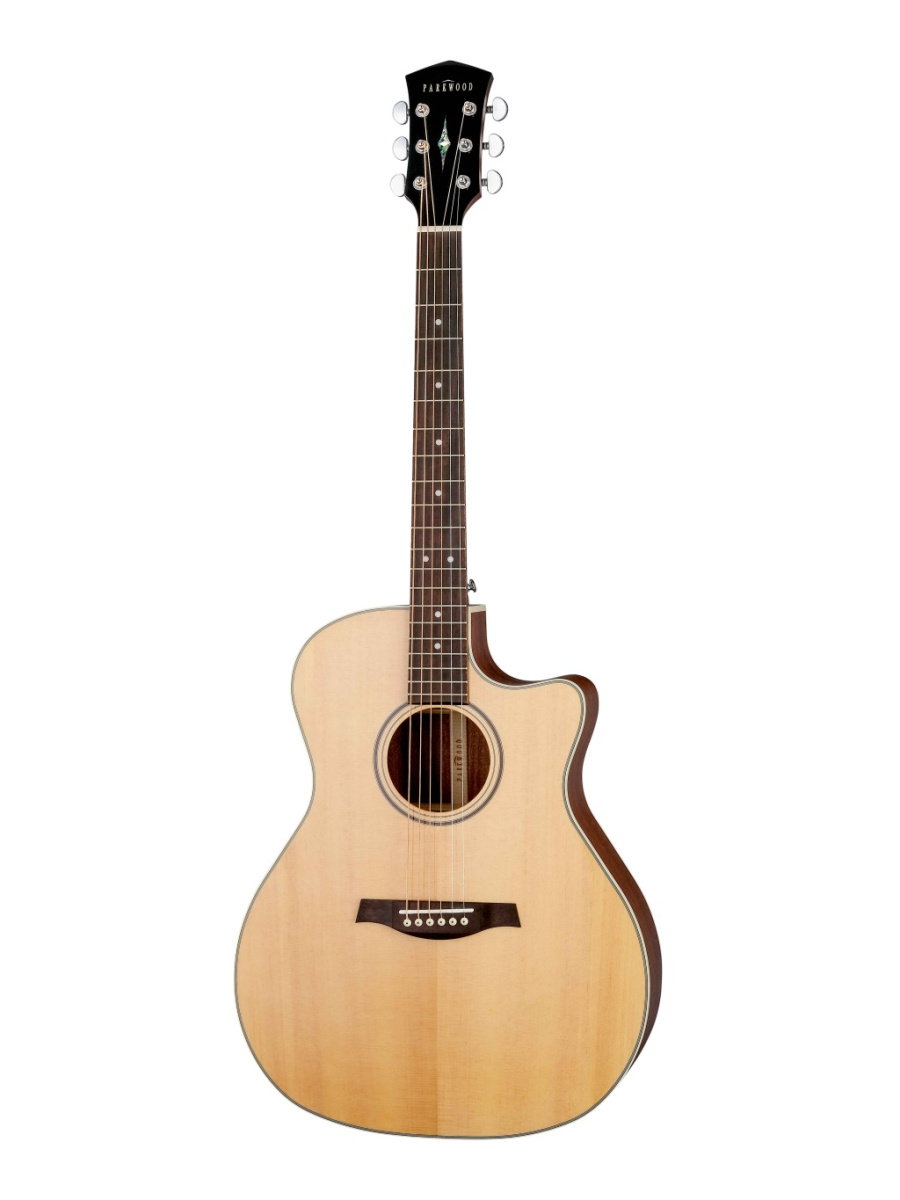 GA28-GT Электро-акустическая гитара, с вырезом, цвет натуральный, с чехлом, Parkwood купить в prostore.me