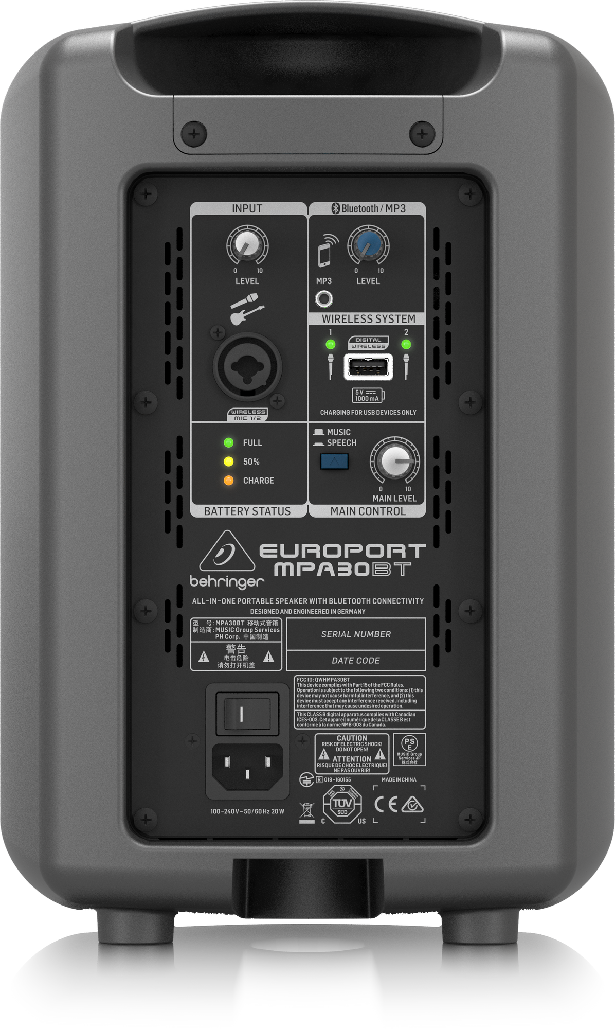 BEHRINGER MPA30BT - портативная система звукоусиления, 30 Вт, 6" купить в prostore.me