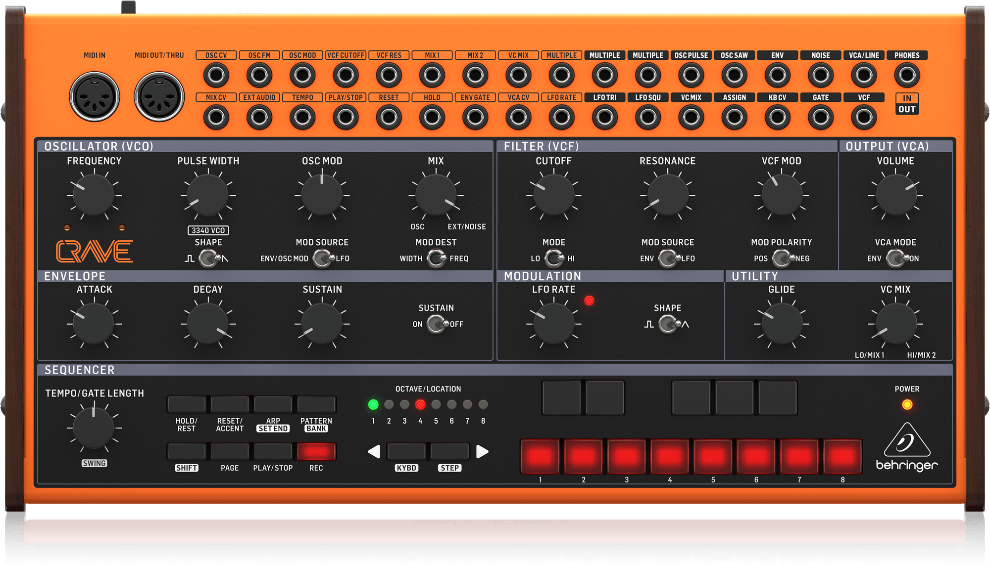 картинка BEHRINGER CRAVE - аналоговый полумодульный синтезатор от магазина prostore.me