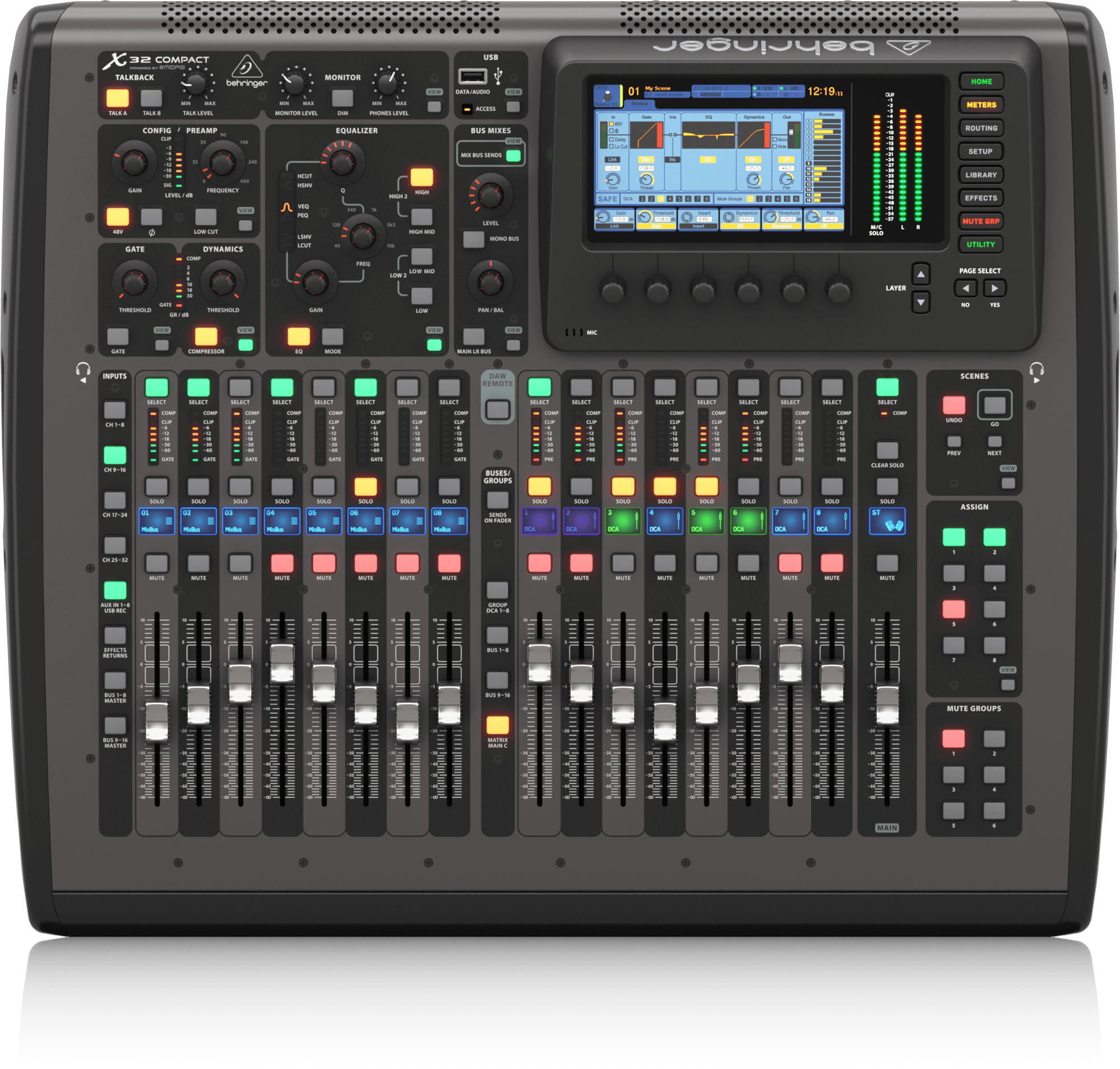 BEHRINGER X32 COMPACT - цифровой микшер, 16 входов, 25 шин, 8 выходов купить в prostore.me