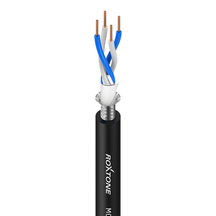 картинка ROXTONE MC040/100 Black Симметричный микрофонный кабель StarQuad из бескислородной меди (100м), 4х0, от магазина prostore.me