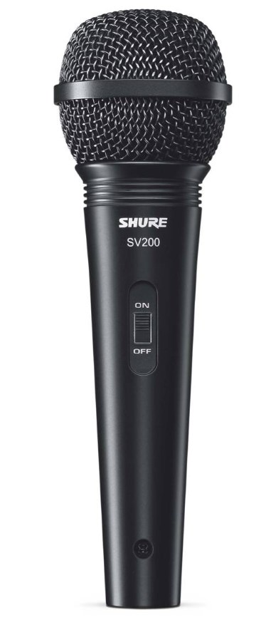 SHURE SV200-A - микрофон динамический вокальный с выкл. и кабелем (XLR-XLR), черный купить в prostore.me