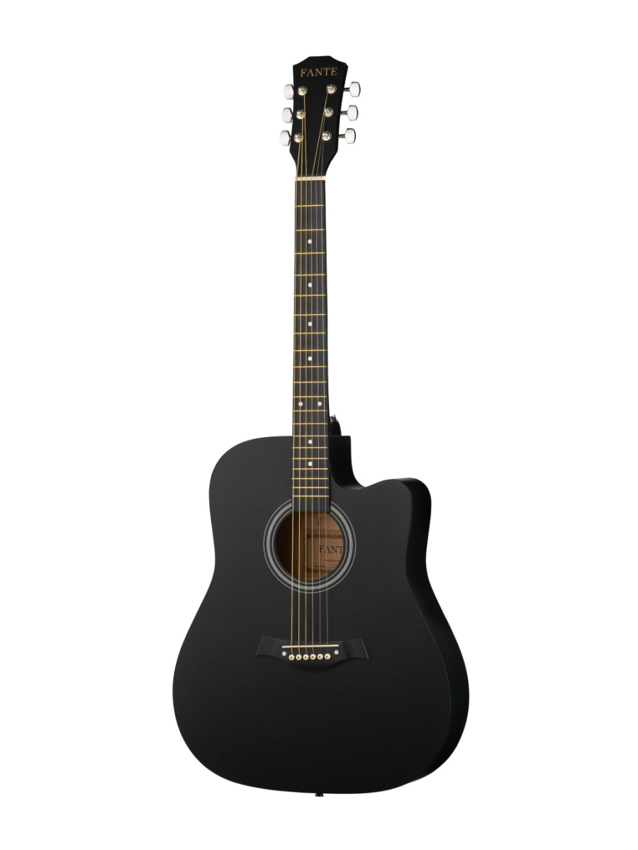 "FT-221-BK Акустическая гитара 41"", с вырезом, черная, Fante" купить в prostore.me