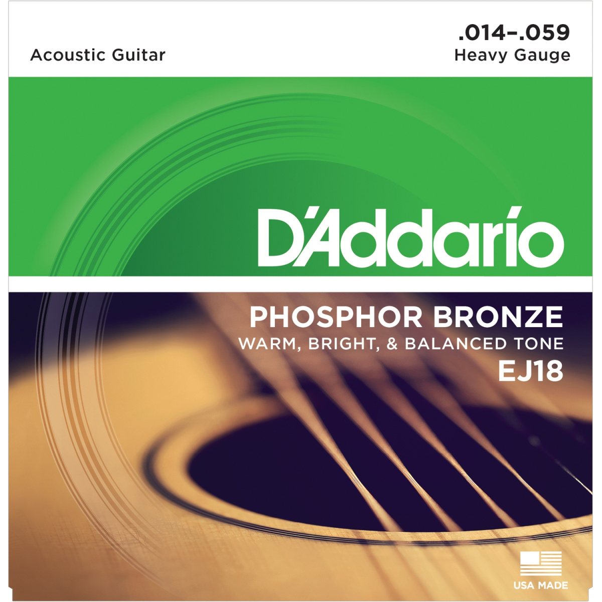 D'Addario EJ18 - струны для акустической гитары, фосфор/бронза, Hard Tension купить в prostore.me