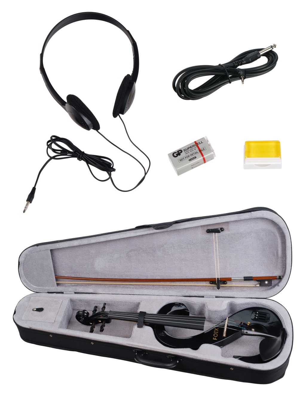 картинка HVE/HVE-06K Электроскрипка, с футляром и смычком, Foix от магазина prostore.me