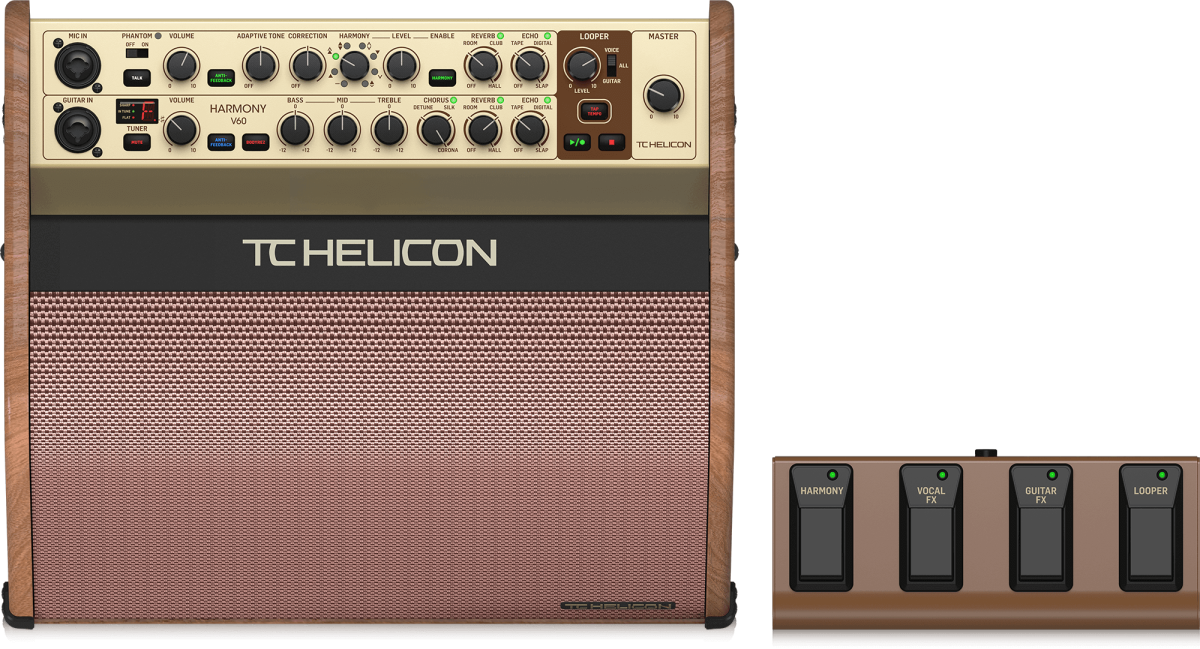 TC HELICON HARMONY V60 - 2-х канальный комбоусилитель для акустической гитары/вокала, 60 Вт
