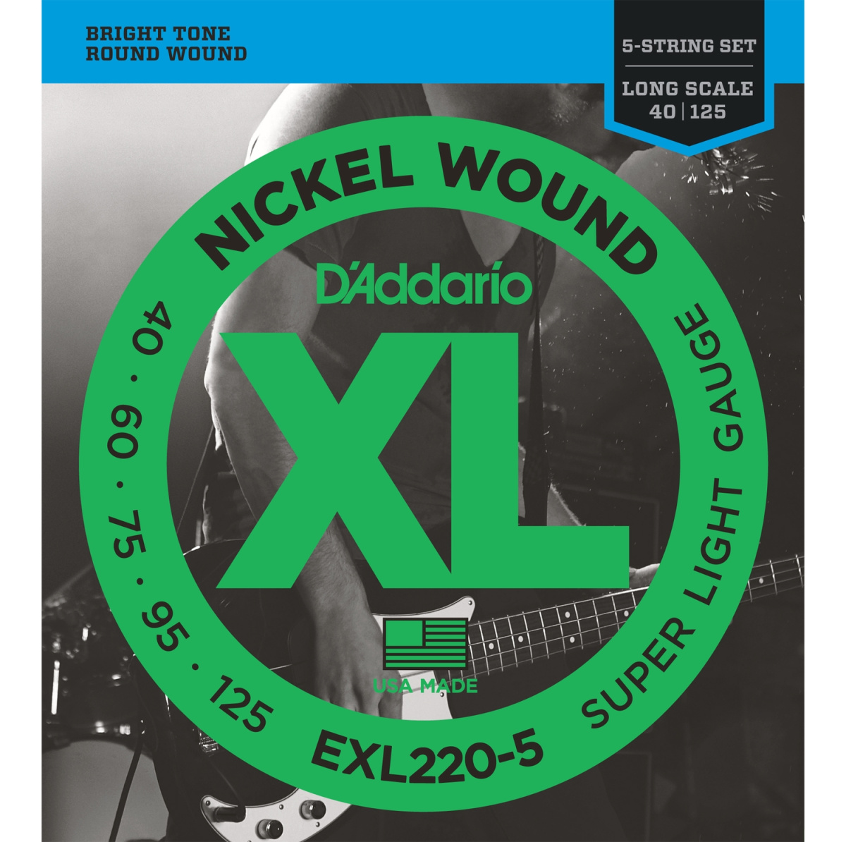 D'ADDARIO EXL220-5 - струны для БАС-гитары ,nickel,super soft 40-125 купить в prostore.me