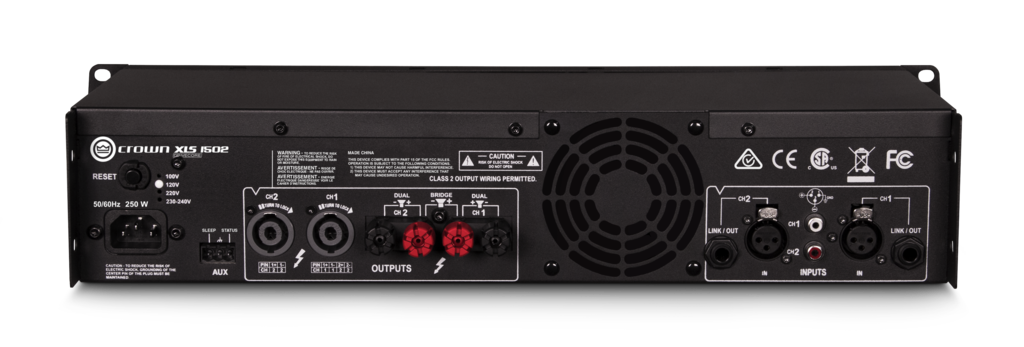 CROWN XLS1502 - двухканальный усилитель мощн. с DSP, 2х775 Вт/2 Oм, 2х525 Вт/4 Ом, 2х300 Вт/8Ом купить в prostore.me