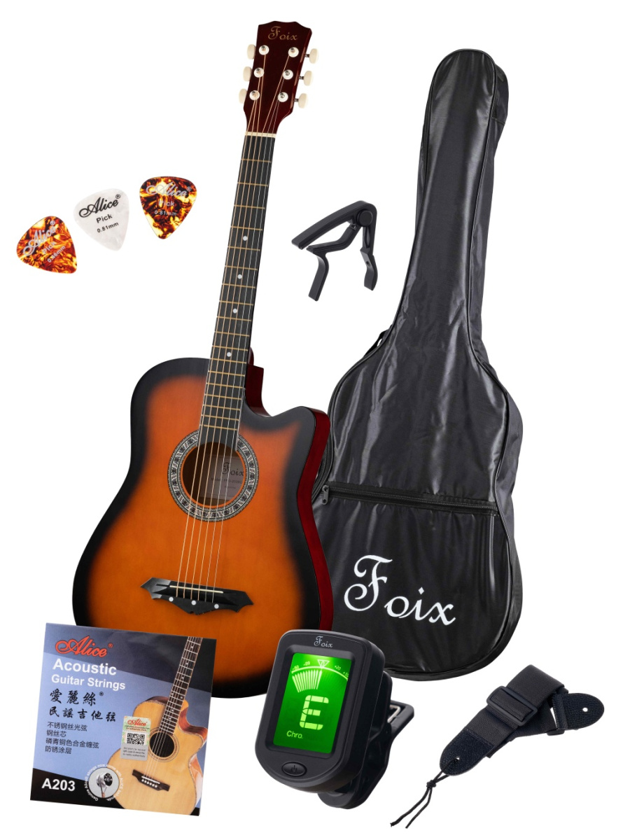 FFG-2038CAP-SB Акустическая гитара+Аксессуары, санбёрст, Foix купить в prostore.me