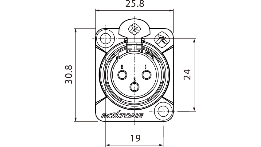 ROXTONE RX3FD-BG Разъем cannon (XLR) панельный мама 3-х контактный цвет: черный купить в prostore.me