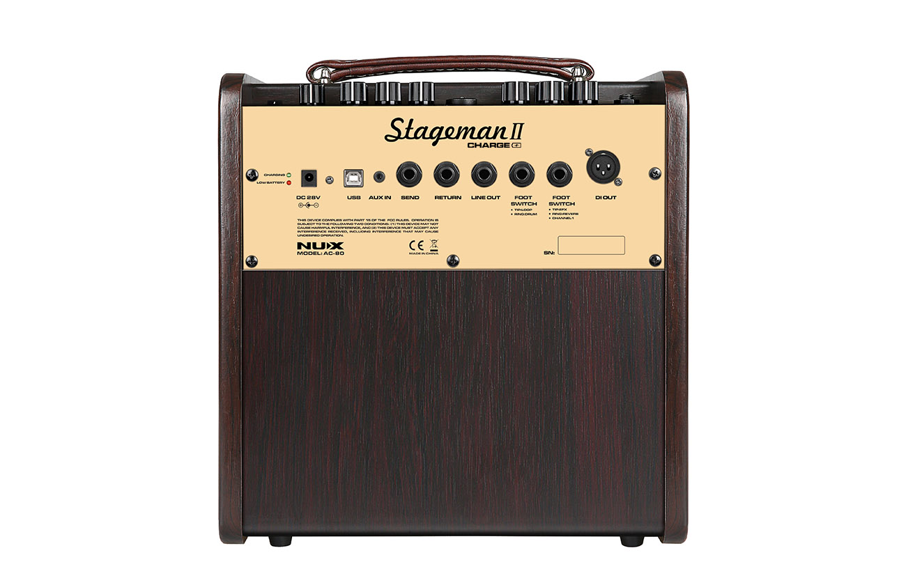 Nux AC-80 Stageman II Комбоусилитель для акустической гитары, 80Вт, аккумуляторный. купить в prostore.me