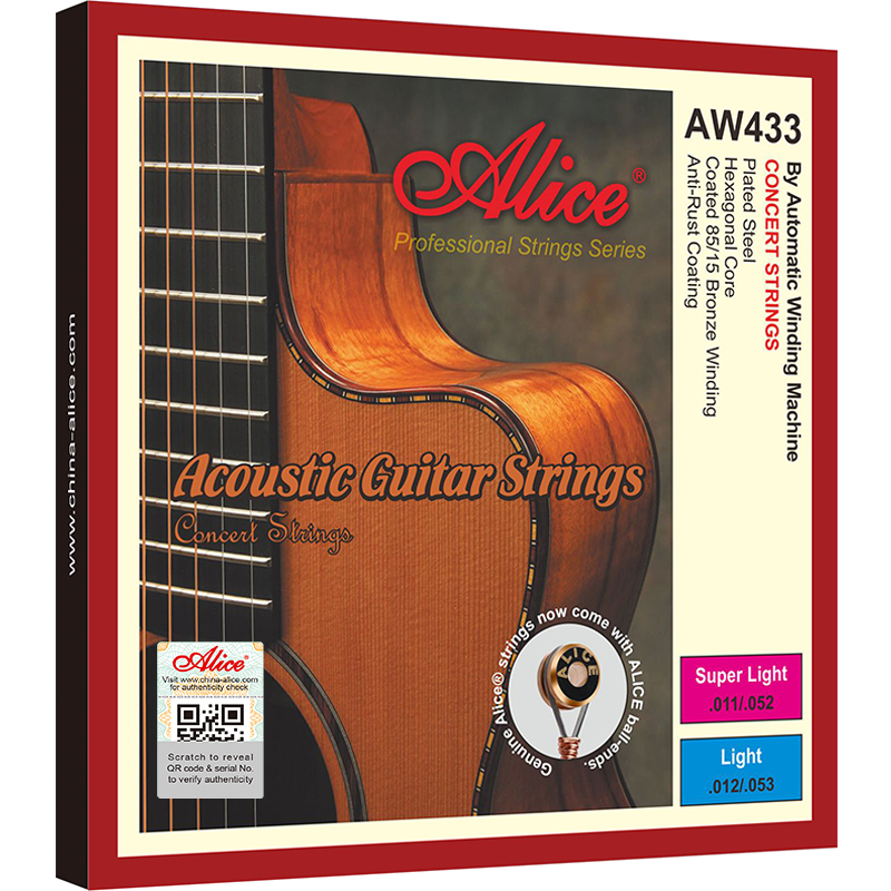 Alice AW433-L Комплект струн для акустической гитары, бронза 85/15, 12-53.