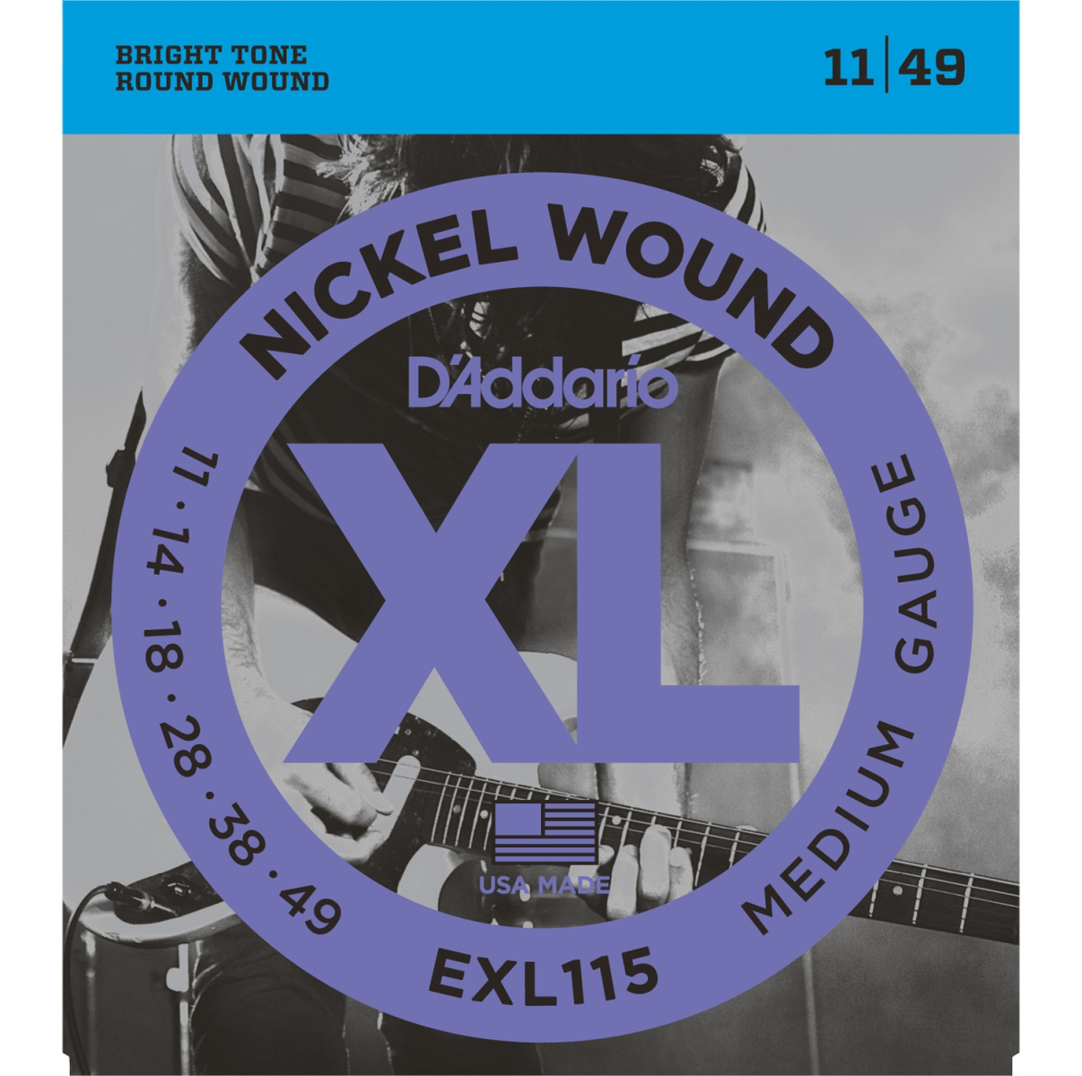 D'ADDARIO EXL115 - струны для электрогитары, Blues/Jazz Rock, никель, 11-49 купить в prostore.me