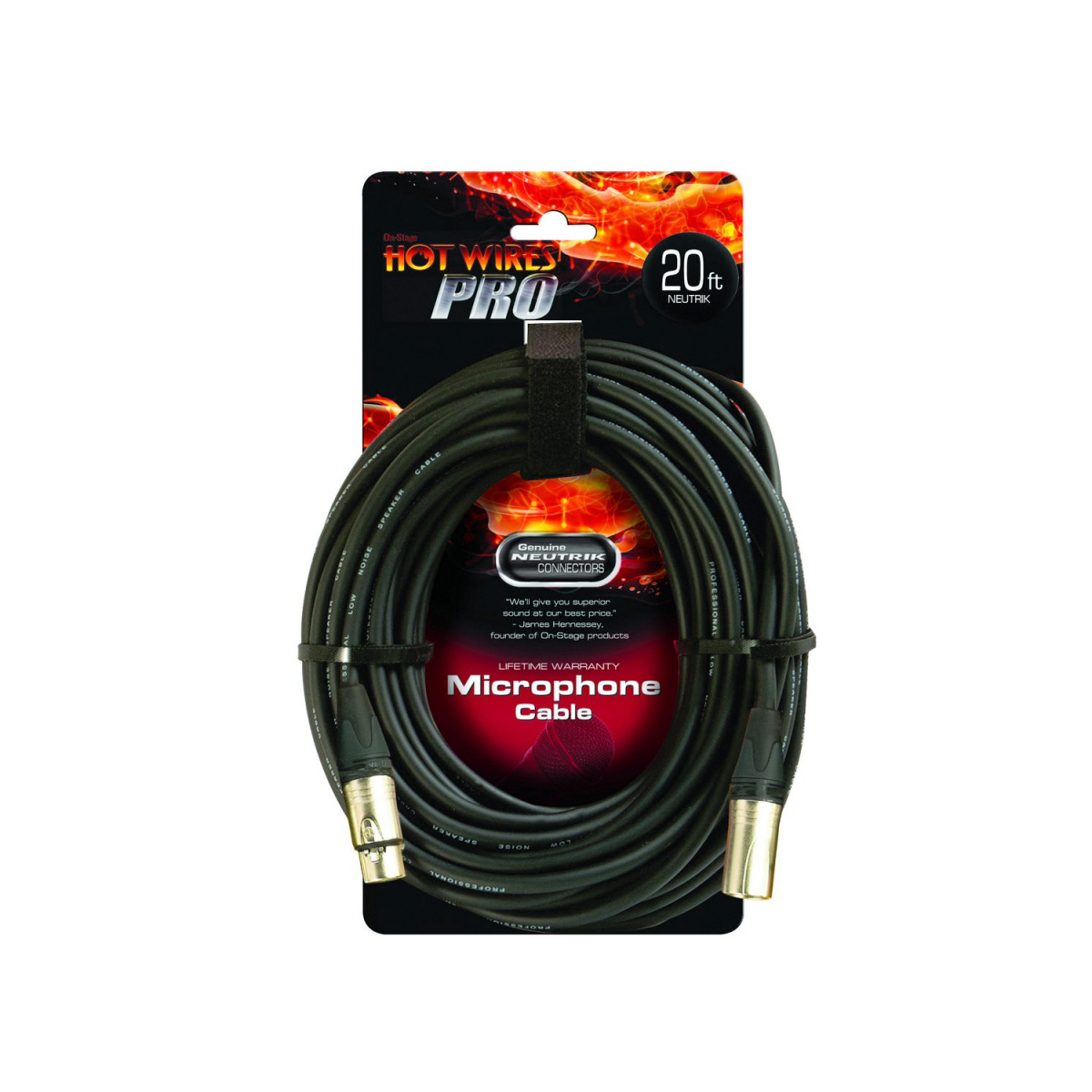 ONSTAGE MC-20NN - микрофонный кабель XLR(папа) <-> XLR(мама), разъемы ( Neutrik) , длина 6.1м. купить в prostore.me