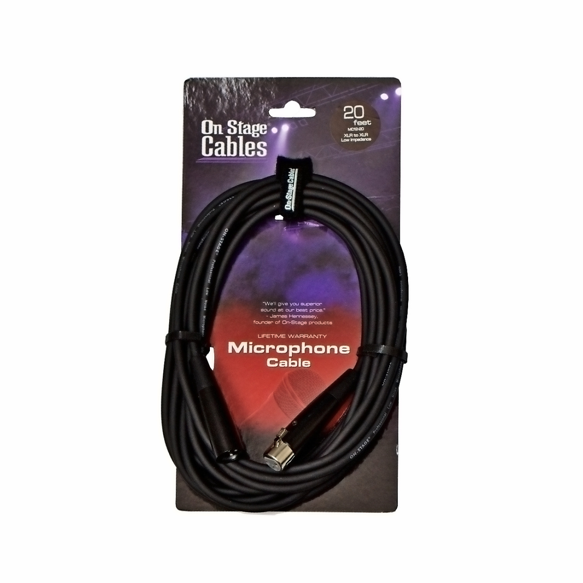 ONSTAGE MC12-20 - микрофонный кабель XLR(папа) <-> XLR(мама) , длина 6.1м купить в prostore.me