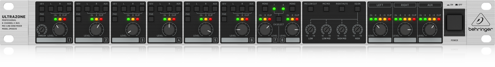 картинка Behringer ZMX8210 V2 Микрофонно-линейный зонный микшер для звуковых инсталляций от магазина prostore.me