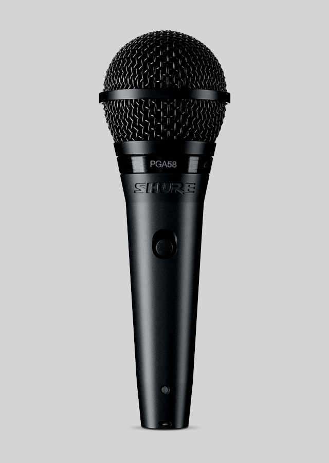 SHURE PGA58-XLR-E кардиоидный вокальный микрофон c выключателем, с кабелем XLR -XLR купить в prostore.me