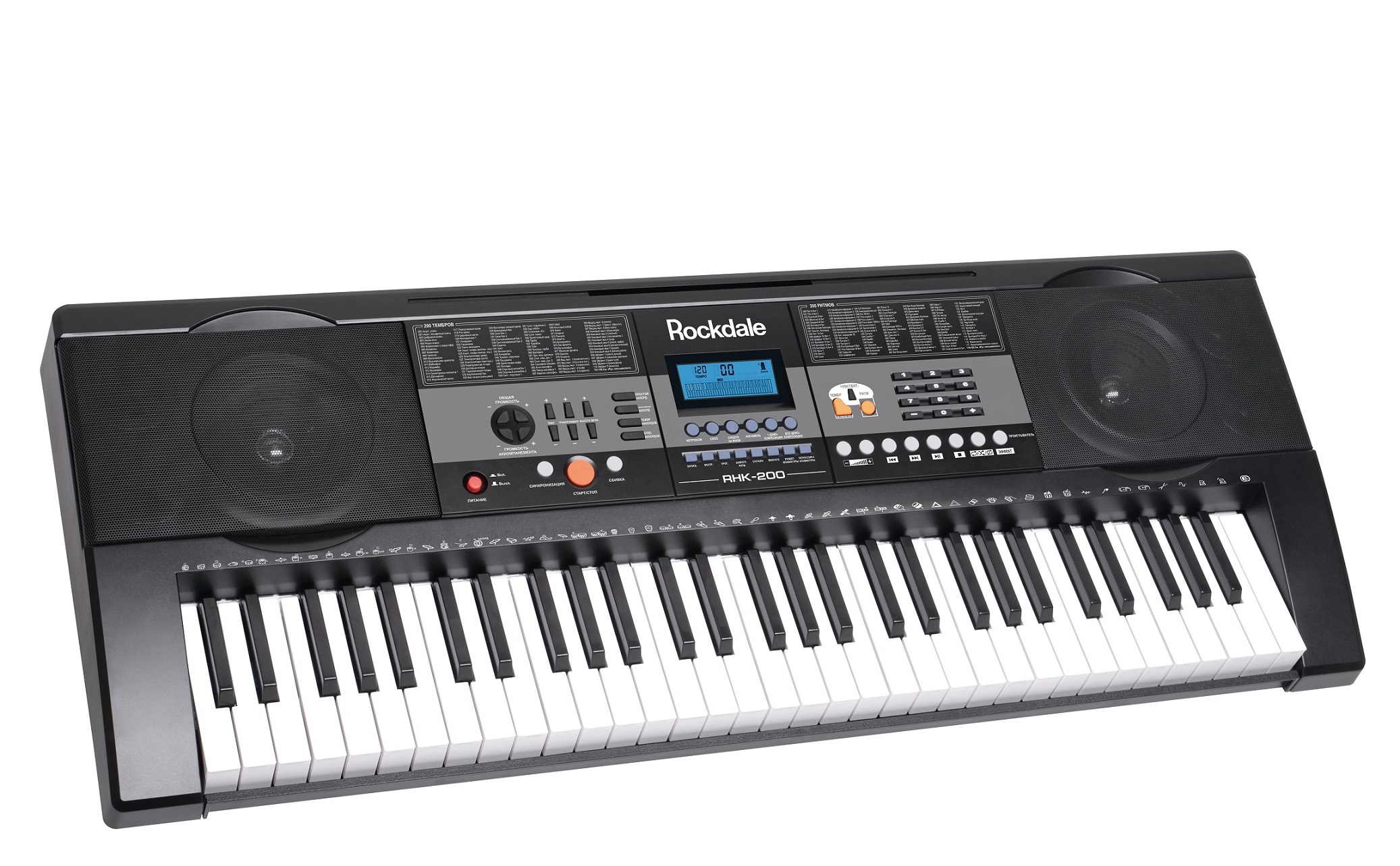 ROCKDALE Keys RHK-200. Синтезатор с автоаккомпанементом. 61 клавиша, стандартного размера. купить в prostore.me