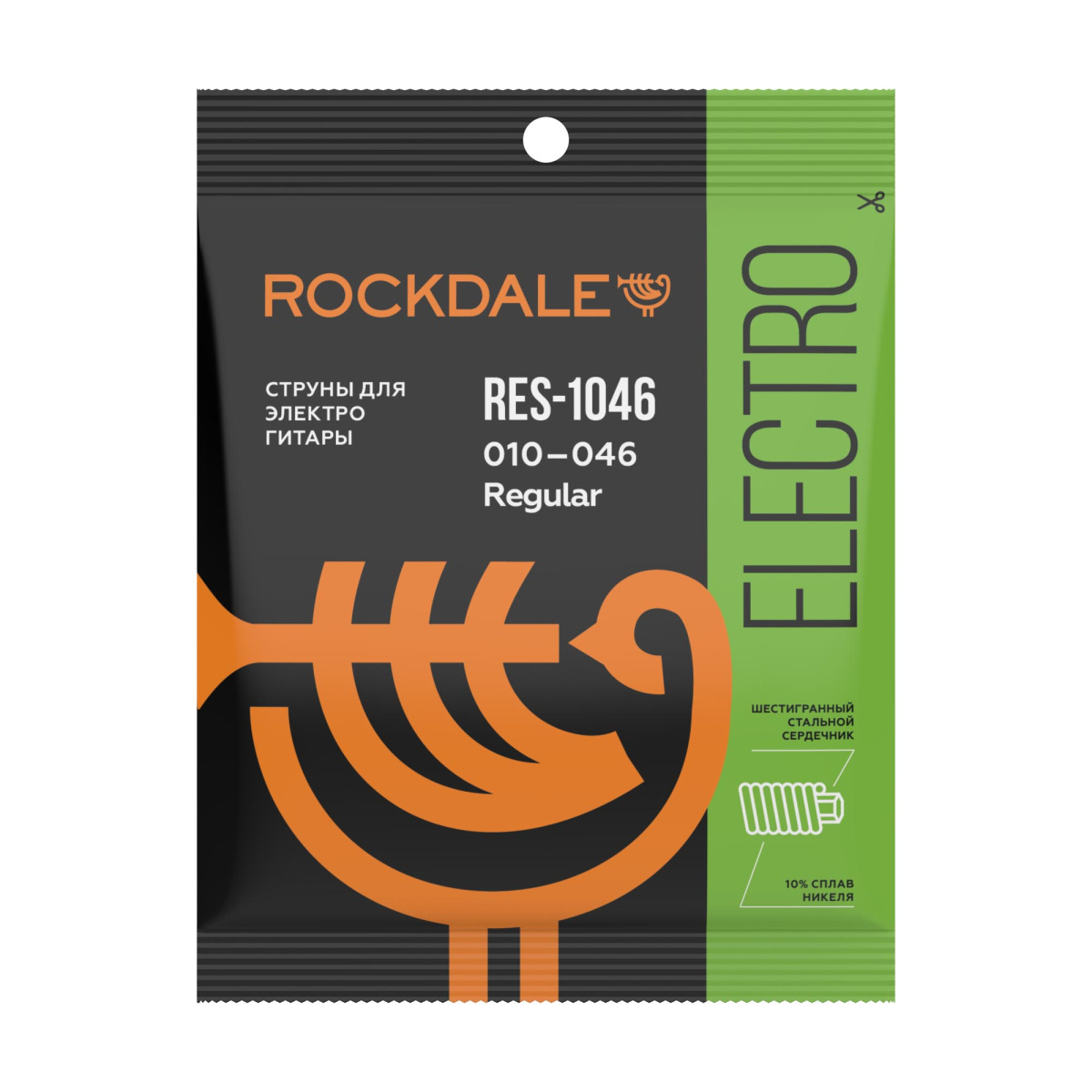 ROCKDALE RES-1046 Струны для электрогитары с шестигранным сердечником и никелевым покрытием. Цветная купить в prostore.me
