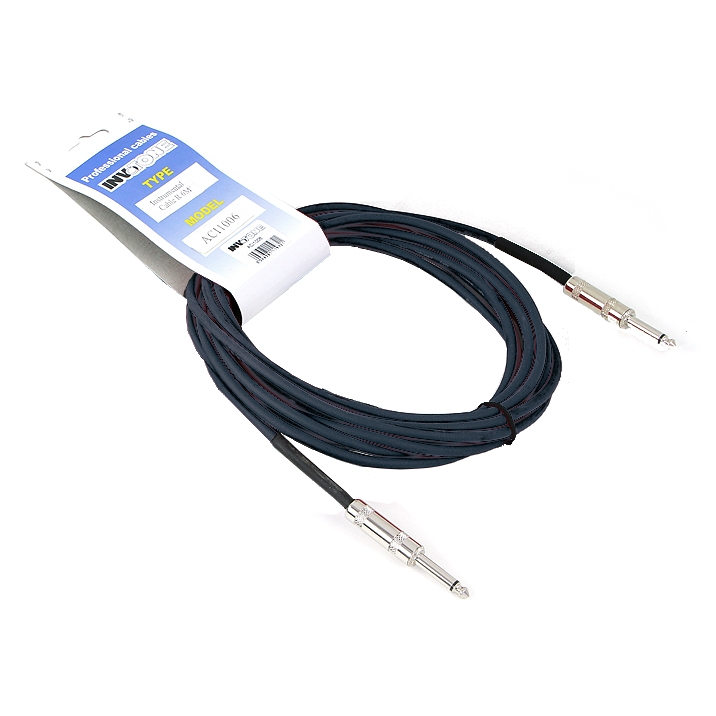 INVOTONE ACI1005 - инструментальный кабель, mono jack 6,3 <-> mono jack 6,3, длина 5 м (черный) купить в prostore.me