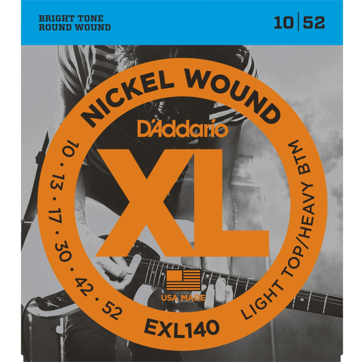 D'ADDARIO EXL140 - струны для электрогитары, Light/Heavy, никель, 10-52 купить в prostore.me