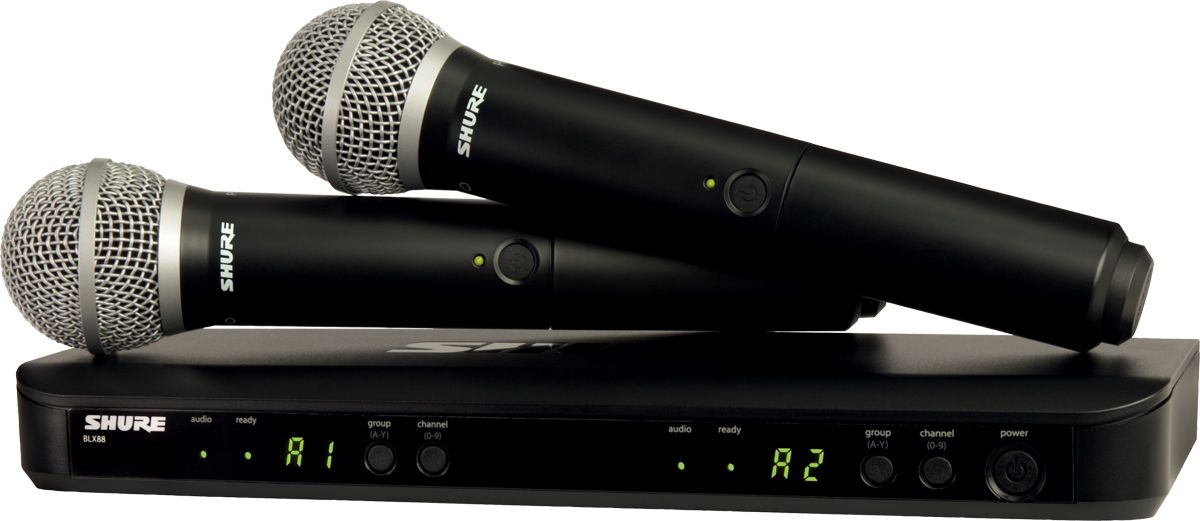 SHURE BLX288E/PG58 M17 двухканальная радиосистема с двумя ручными передатчиками PG58 