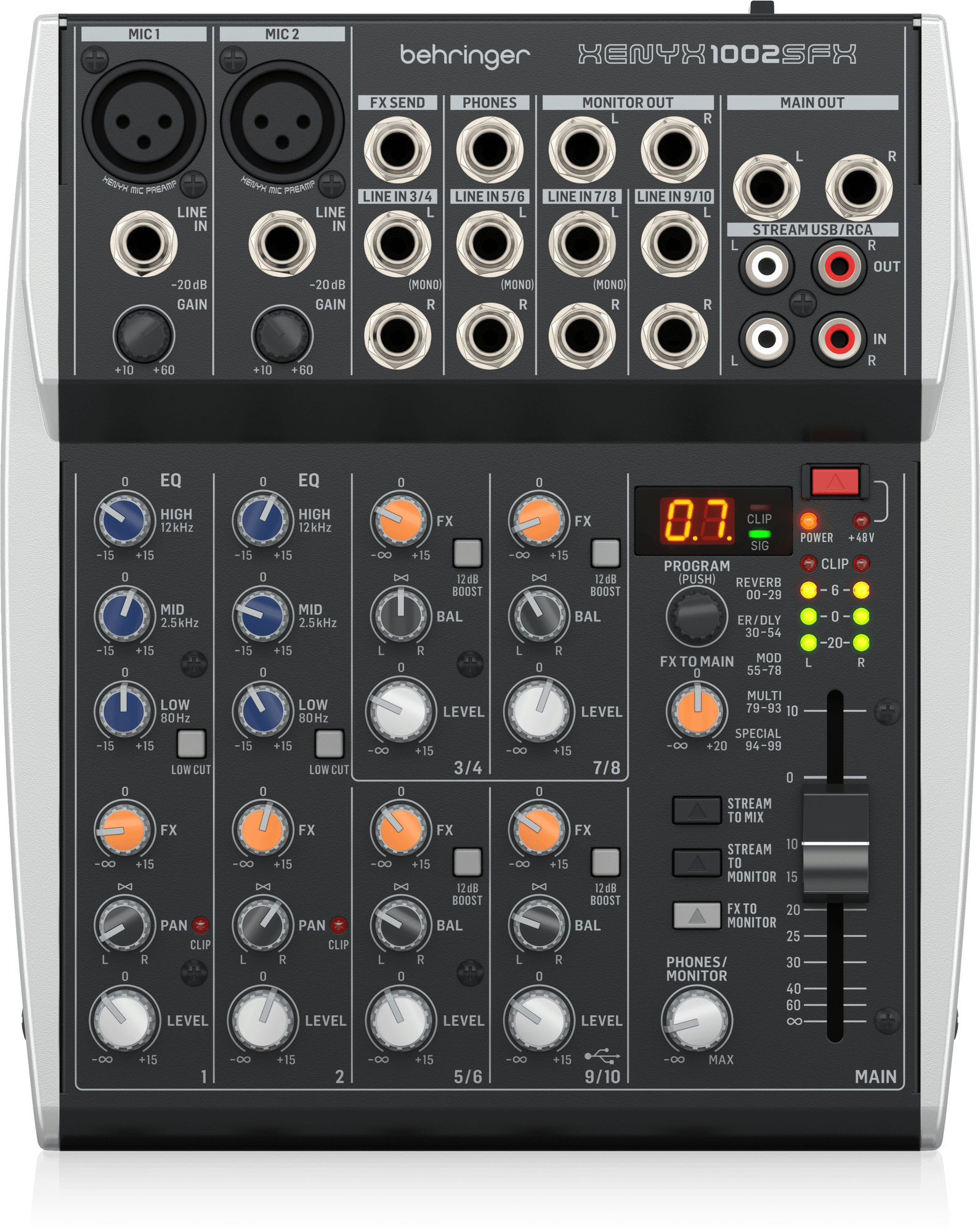 картинка Behringer XENYX 1002SFX аналоговый микшер, 10 каналов. от магазина prostore.me
