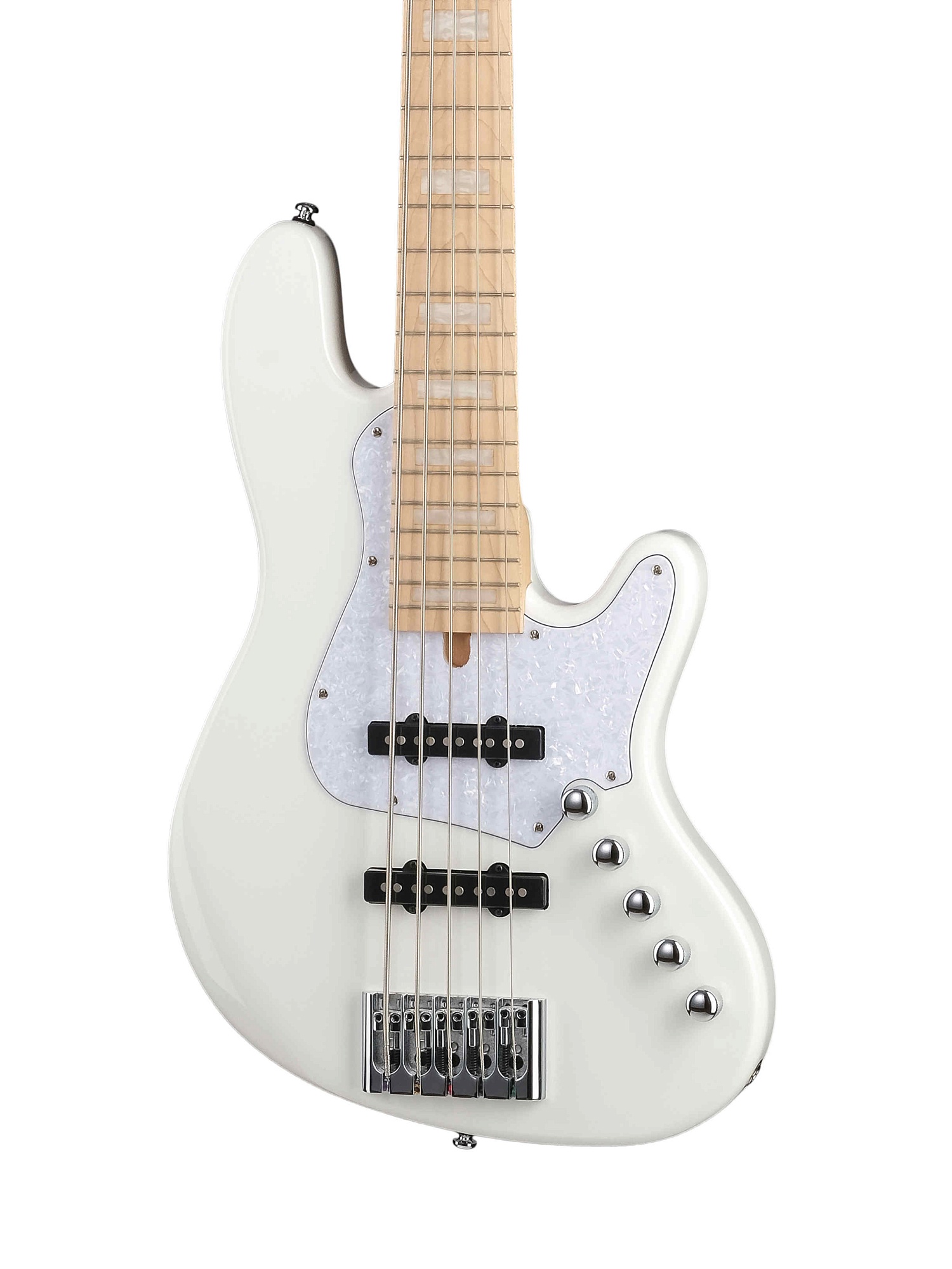 NJS5-WHT Elrick NJS Series Бас-гитара 5-струнная, белая, с чехлом, Cort купить в prostore.me