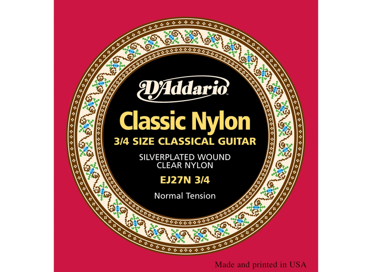 D'Addario EJ27N 3/4 - струны для классической гитары 3/4, серебро (Silver), Normal Tension купить в prostore.me