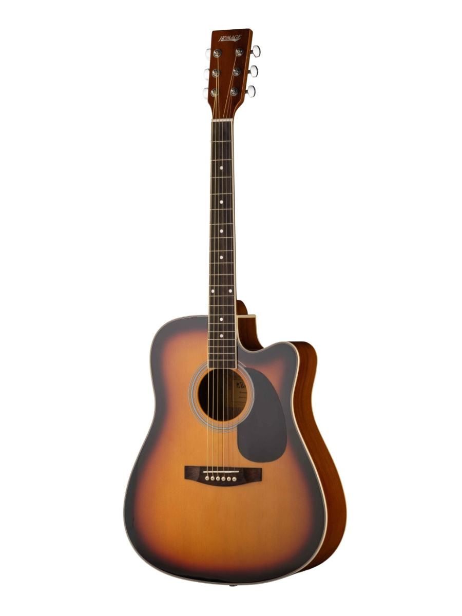 LF-4121C-SB Акустическая гитара, санберст, с вырезом, Homage купить в prostore.me