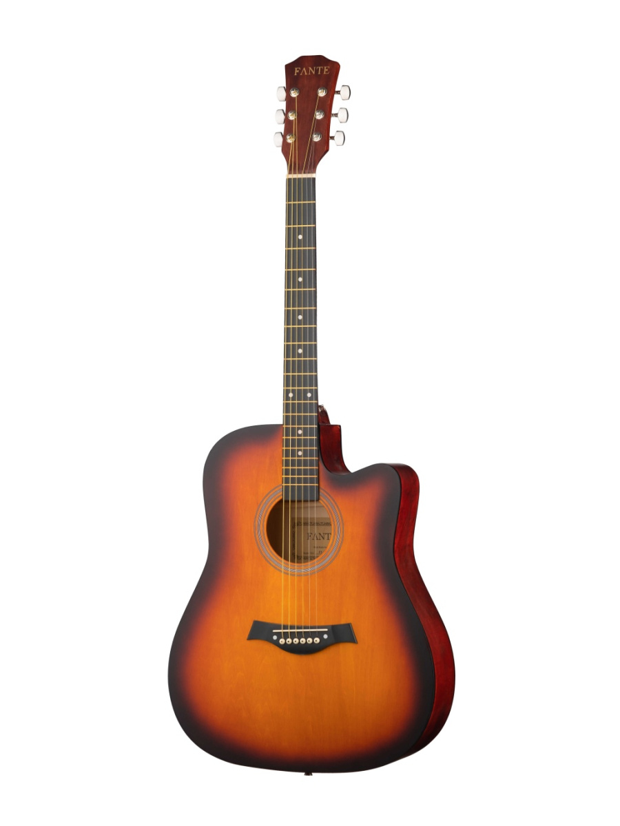 "FT-221-3TS Акустическая гитара 41"", с вырезом, санберст, Fante" купить в prostore.me