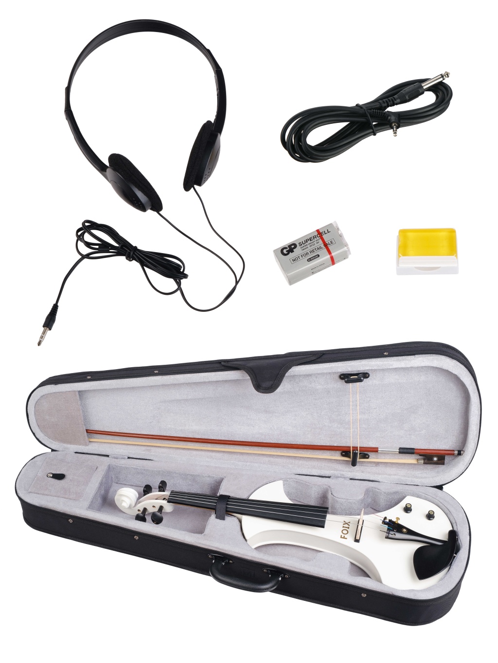 картинка HVE/HVE-06G Электроскрипка, с футляром и смычком, Foix от магазина prostore.me