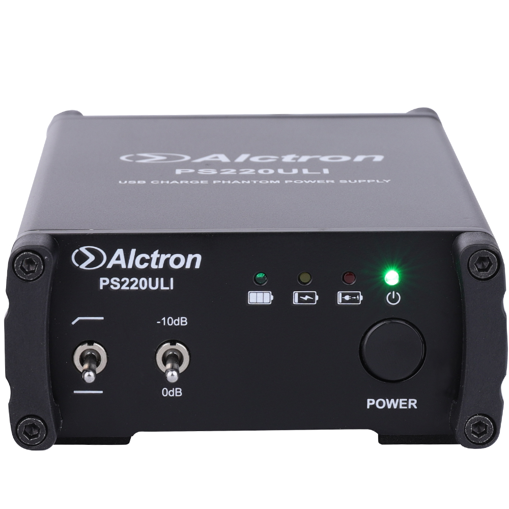 Alctron PS220ULI Блок фантомного питания для микрофонов 48В, с аккумулятором. 