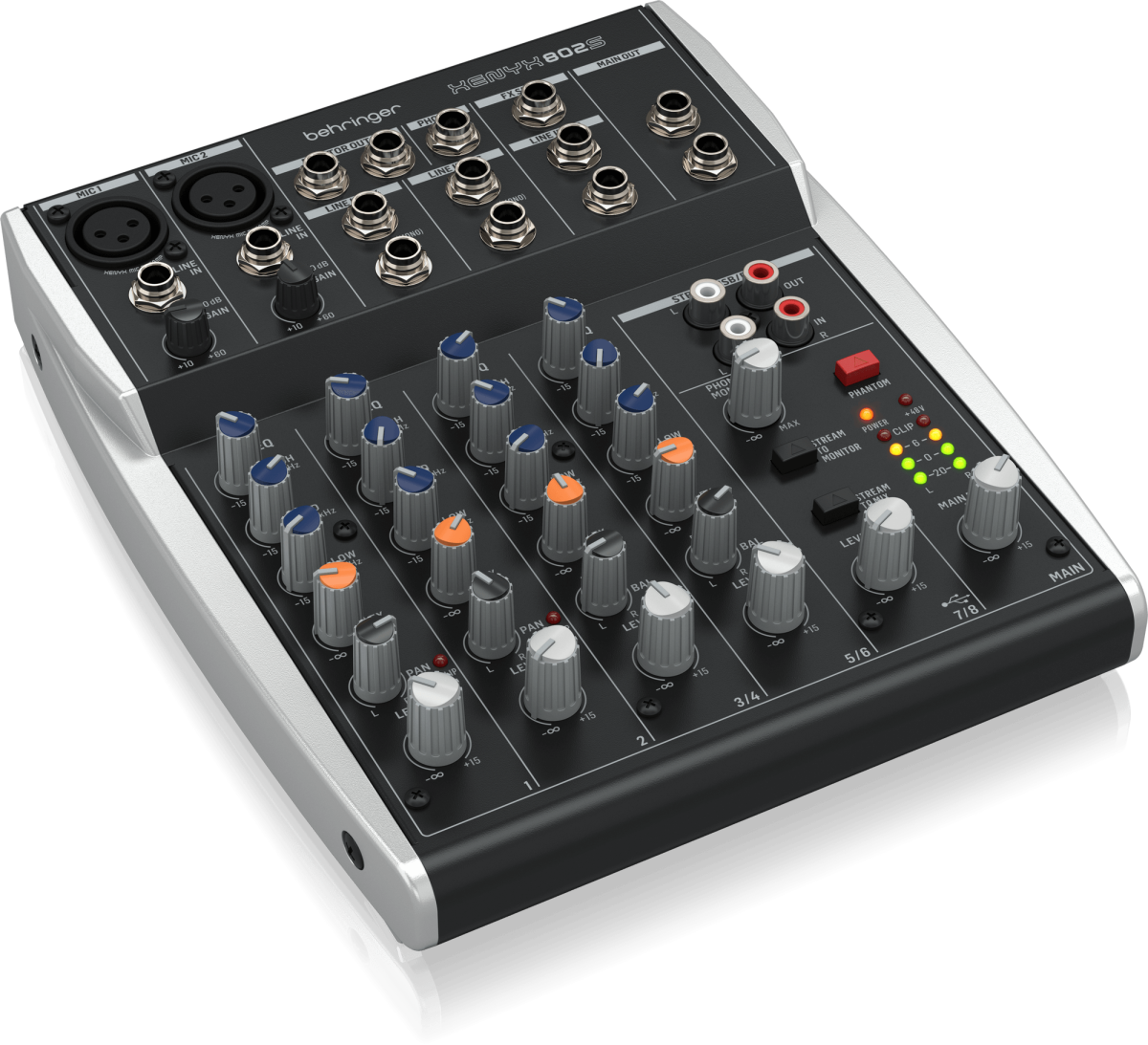BEHRINGER XENYX 802S - микшерный пульт, 8входов, 2 шины выходов, трехполосный эквалайзер