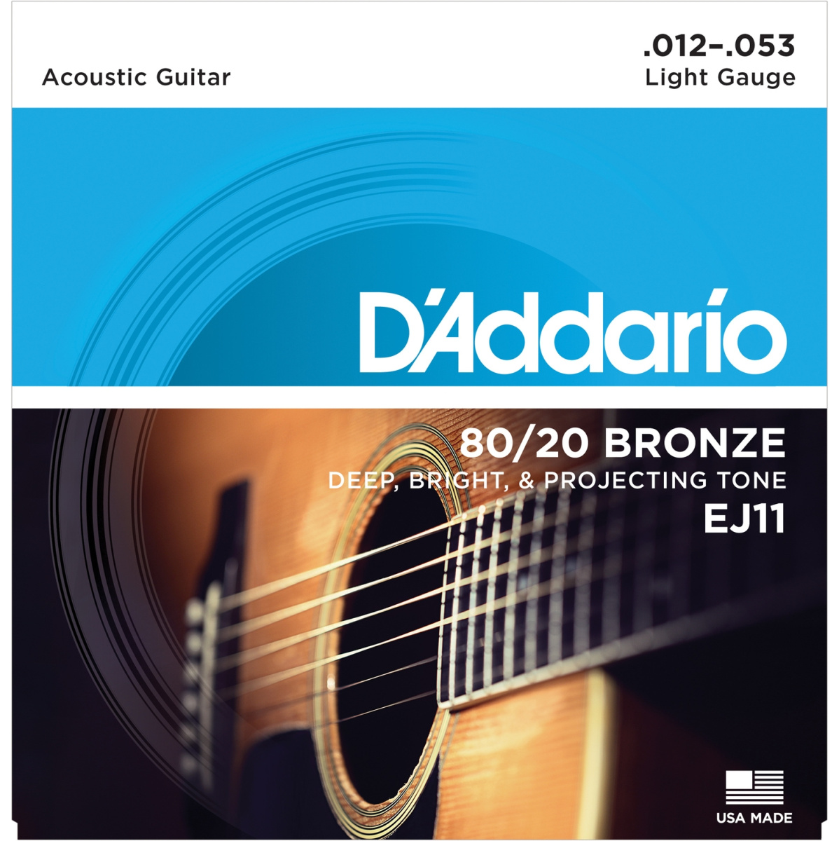 D'Addario EJ11 - струны для акустической гитары, бронза 80/20, Light 12-53 купить в prostore.me