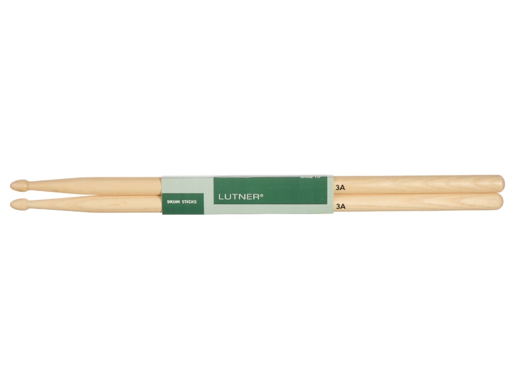 Lutner 3A - Комплект барабанных палочек. Материал - Орех (гикори). Длина 406мм, диаметр 15мм. купить в prostore.me