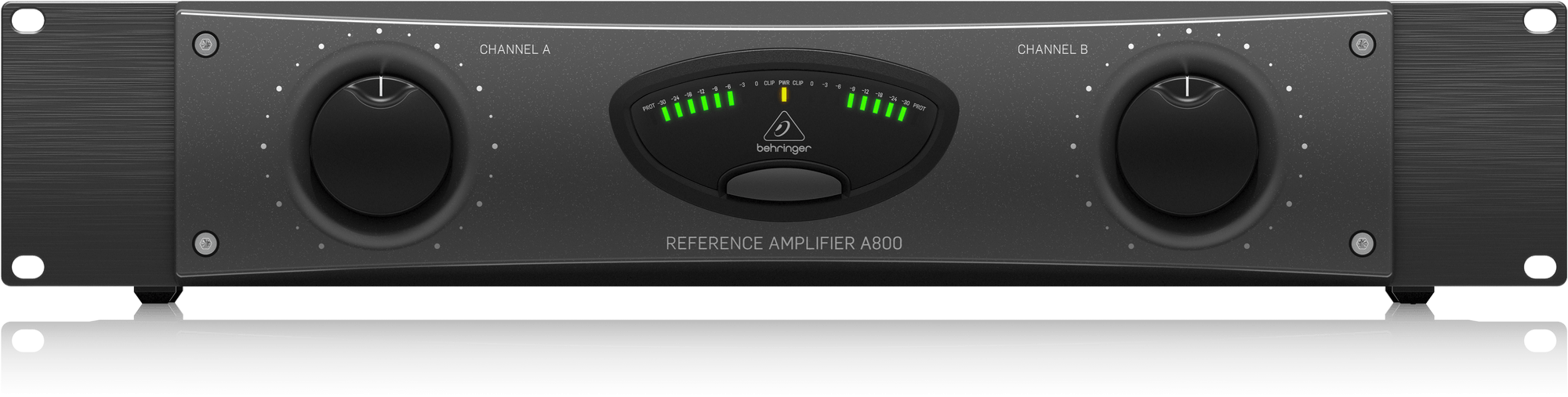BEHRINGER A800 - двухканальный, ультралинейный усилитель мощности, 2х400Вт/4Ом, 800Вт/8Ом(мост) купить в prostore.me