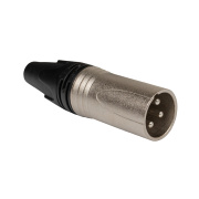 ROCKDALE XLR004 металлический кабельный разъем XLR папа (male) 3pin, цвет никель