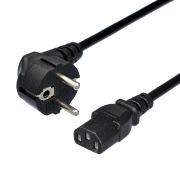 00-00027328 Кабель питания евровилка CEE 7/7-C13 (f) 3.0м, ПВХ 0.75мм, черный, GoPower