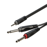 ROXTONE RAYC130/1 Аудио-кабель (3,5мм cтерео Jack - 2 х 6,3мм моно Jack), 1 м.
